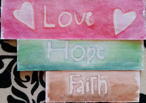 Love. Hope. Faith. Watercolor Magnet